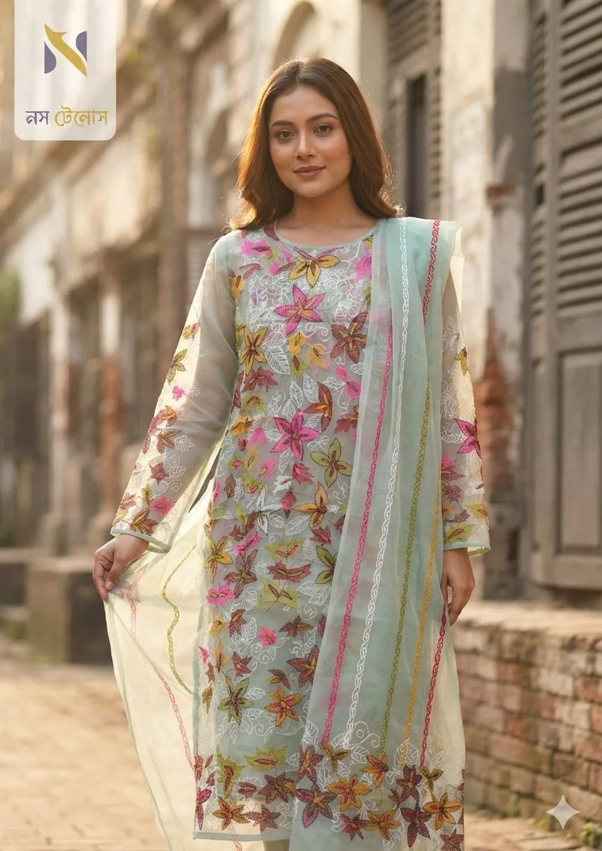 Blush Pink Hand-Embroidered Kameez