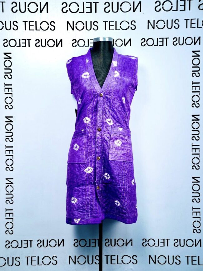 Purple Sleeveless Long Koti 3