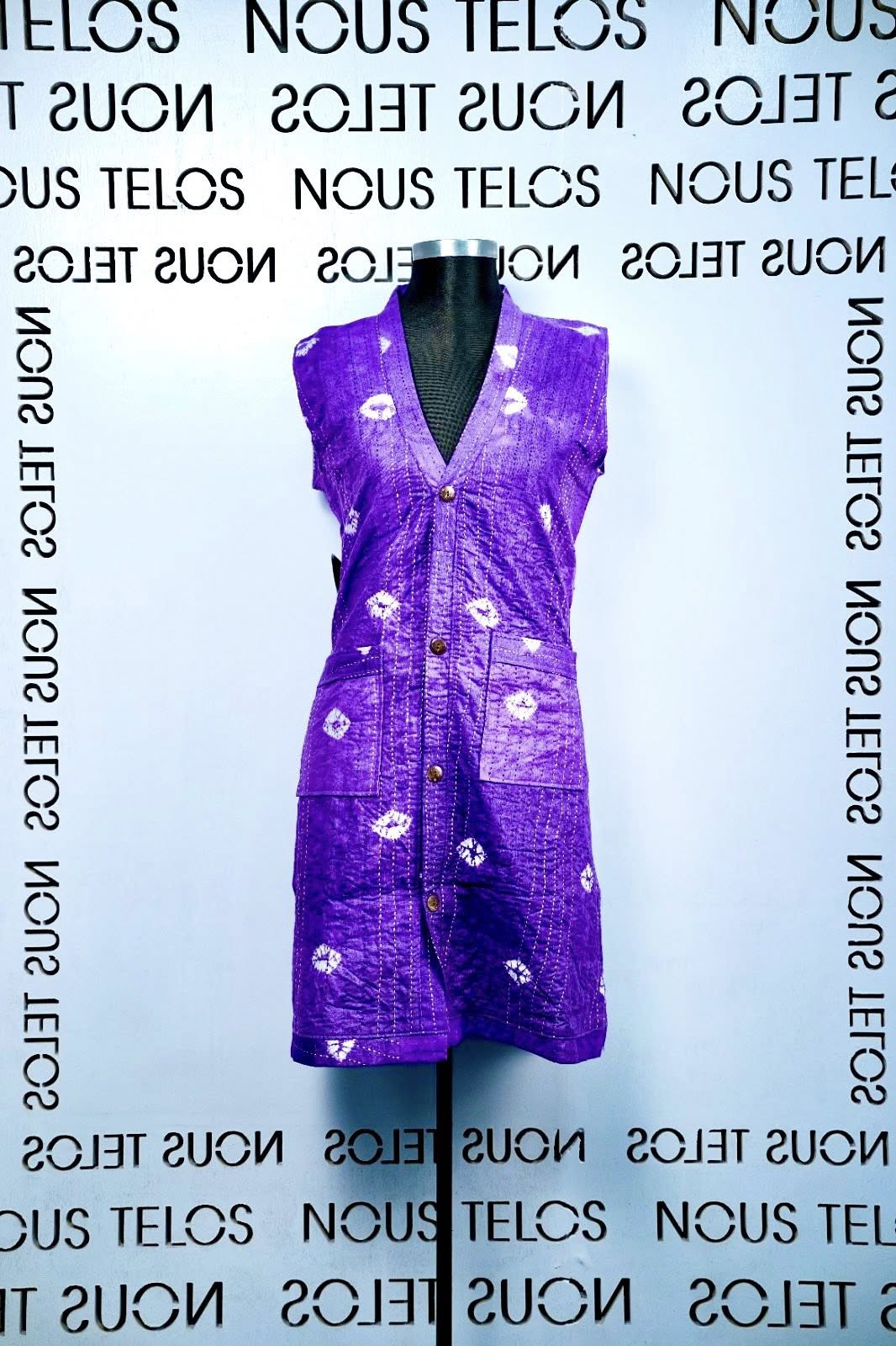Purple Sleeveless Long Koti 3