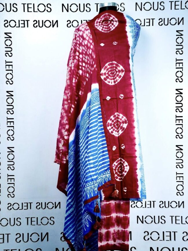 Block Batik Printed Unstitched Cotton Shalwar Kameez 3 pc