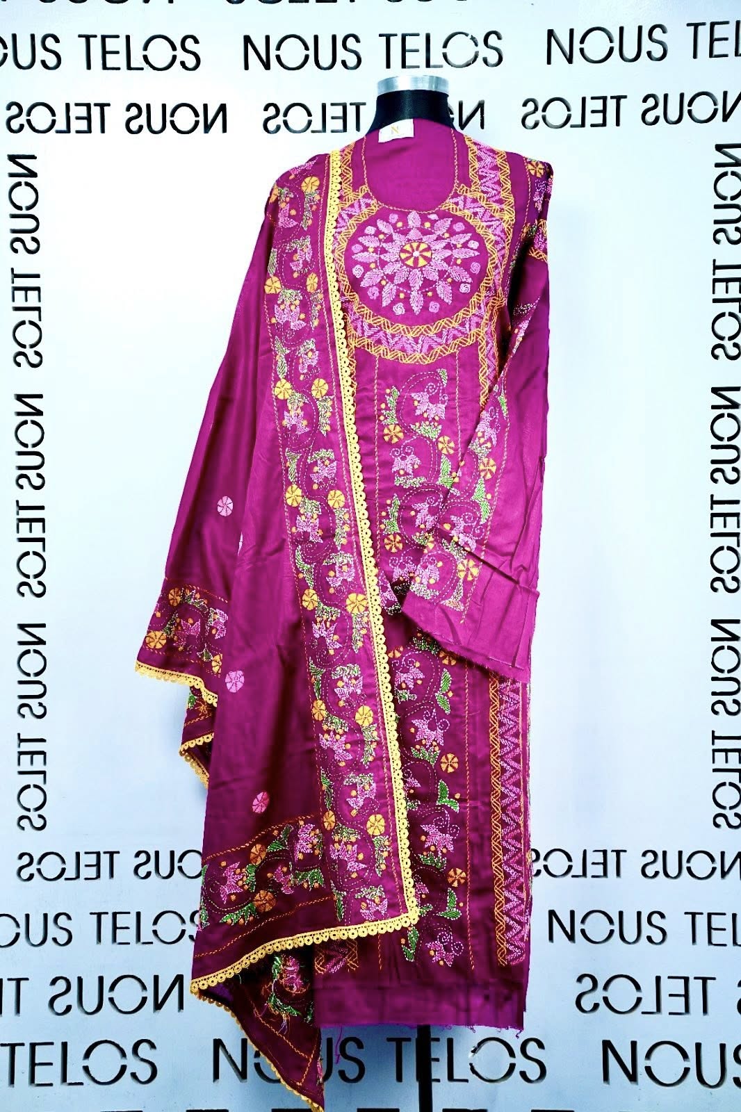 Nakshi Hand embroidered Unstitched Cotton 2-piece 5