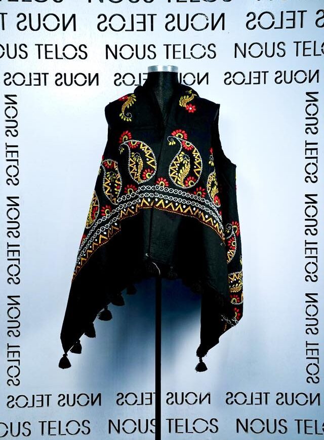 Black hand Embroidered Cotton Shrug 10