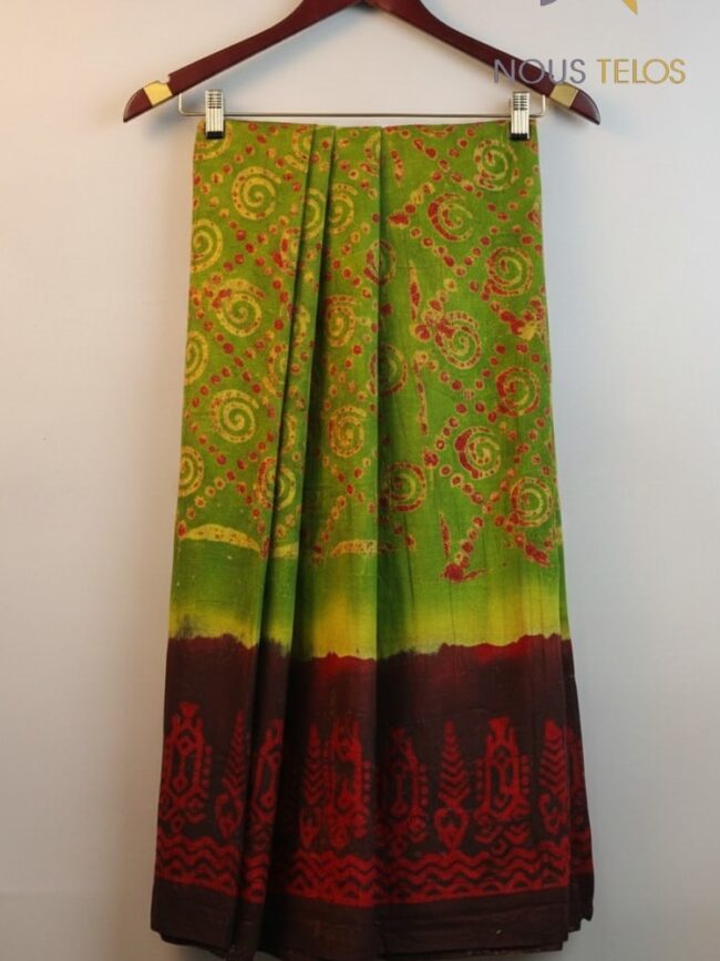 Batik Hand Block Print Cotton Saree