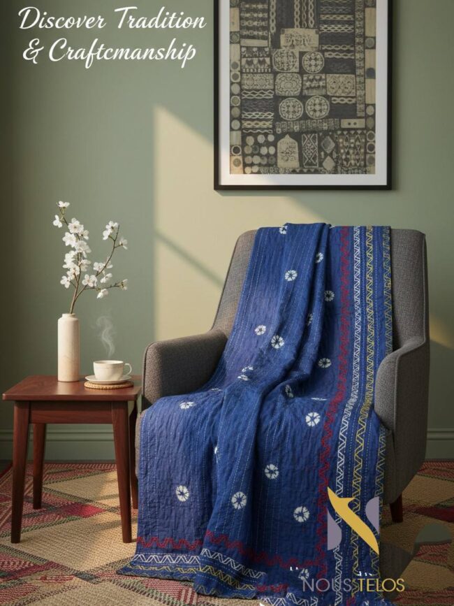 Navi Blue Nakshi Stitches Katha 10