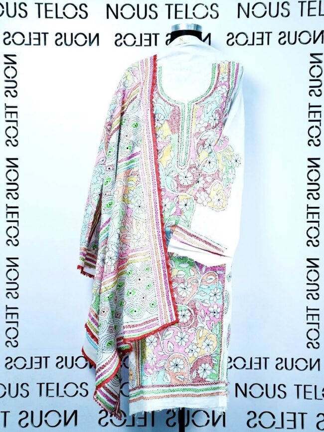 Nakshi Hand embroidered Unstitched Cotton 2-piece 1