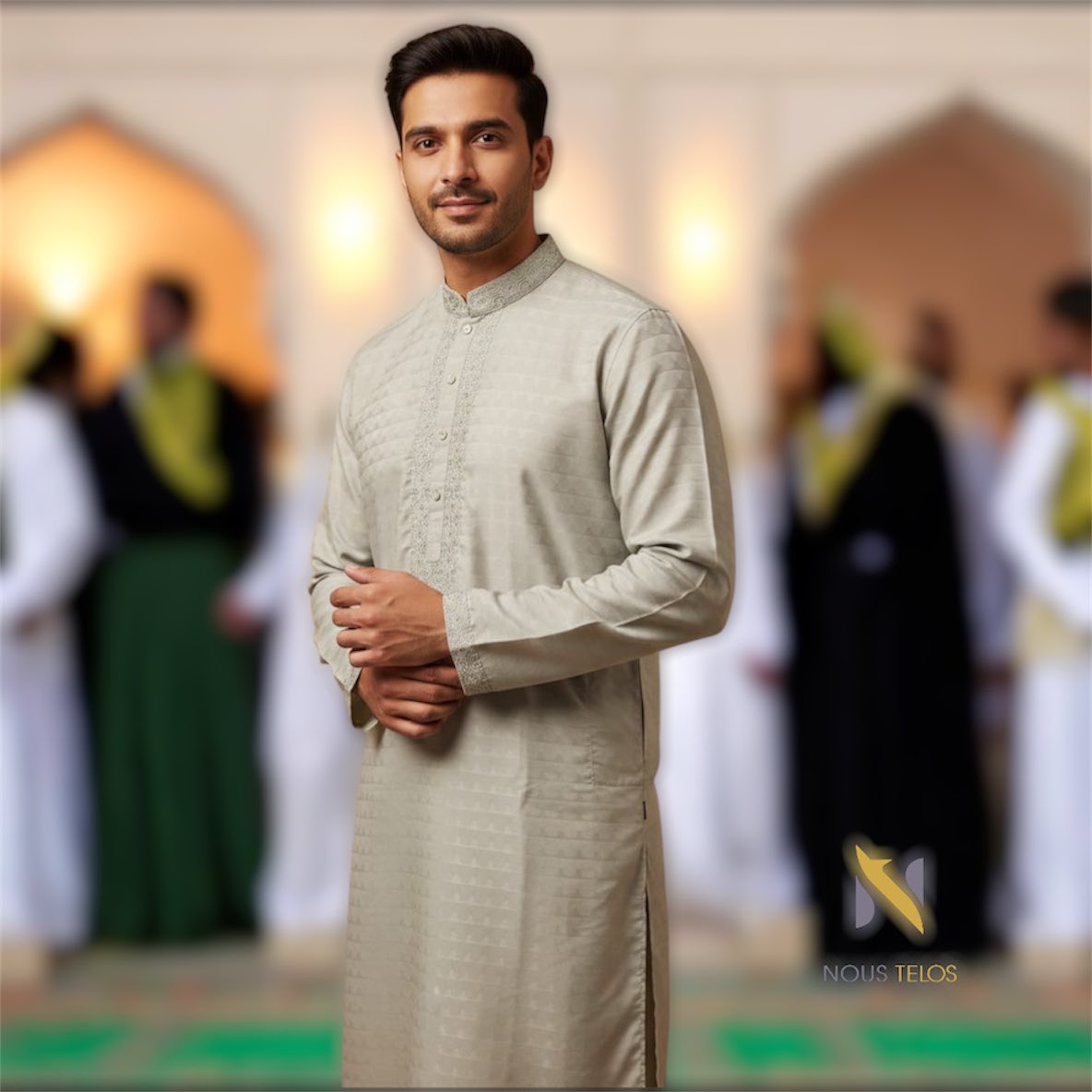 Silver Embroidered Cotton Panjabi 2