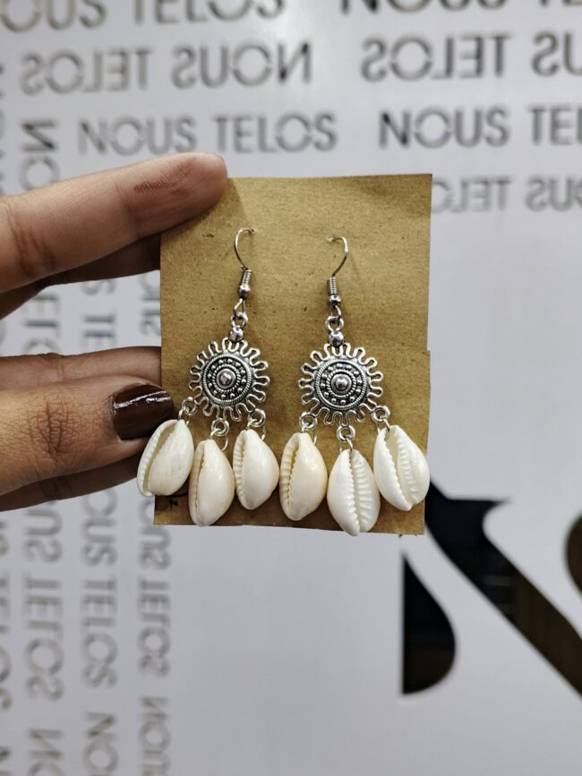 Brass Silver Shell Earing for Women 5