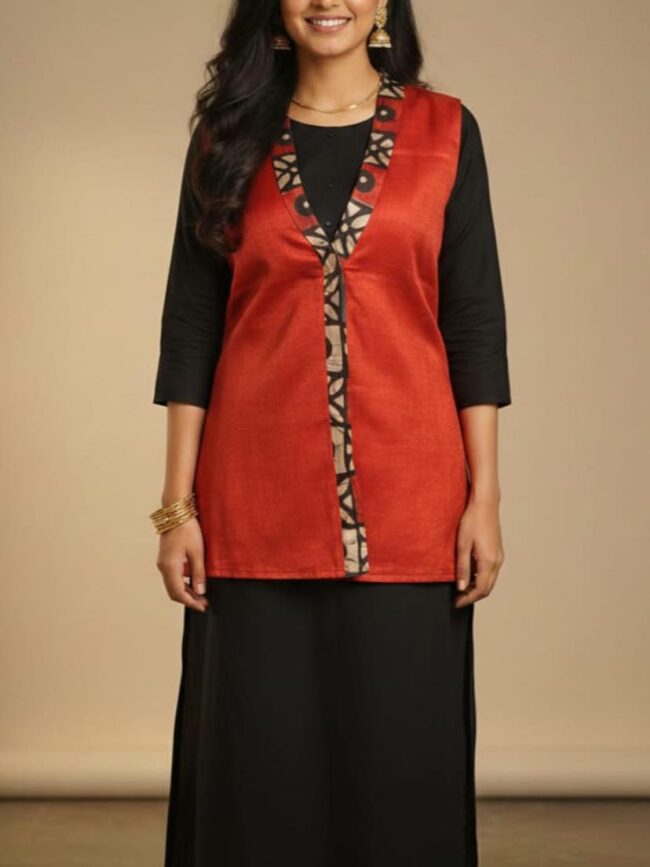 Red silk koti for Women