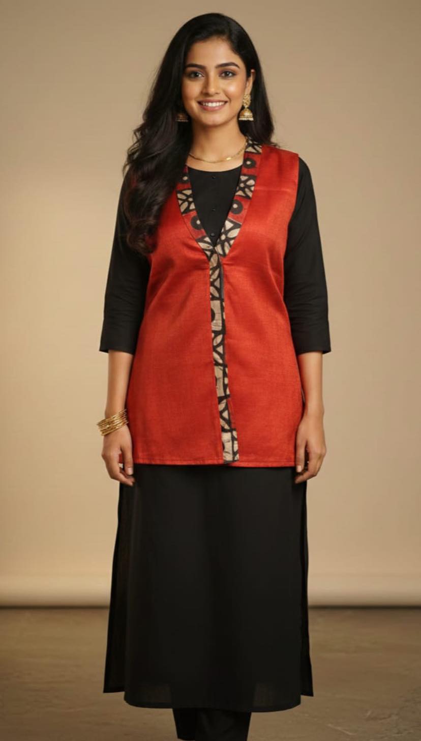 Red silk koti for Women