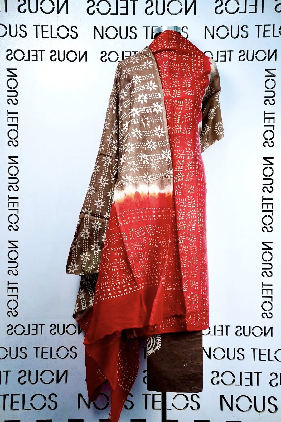 Block Batik Printed Unstitched Cotton Shalwar Kameez 2