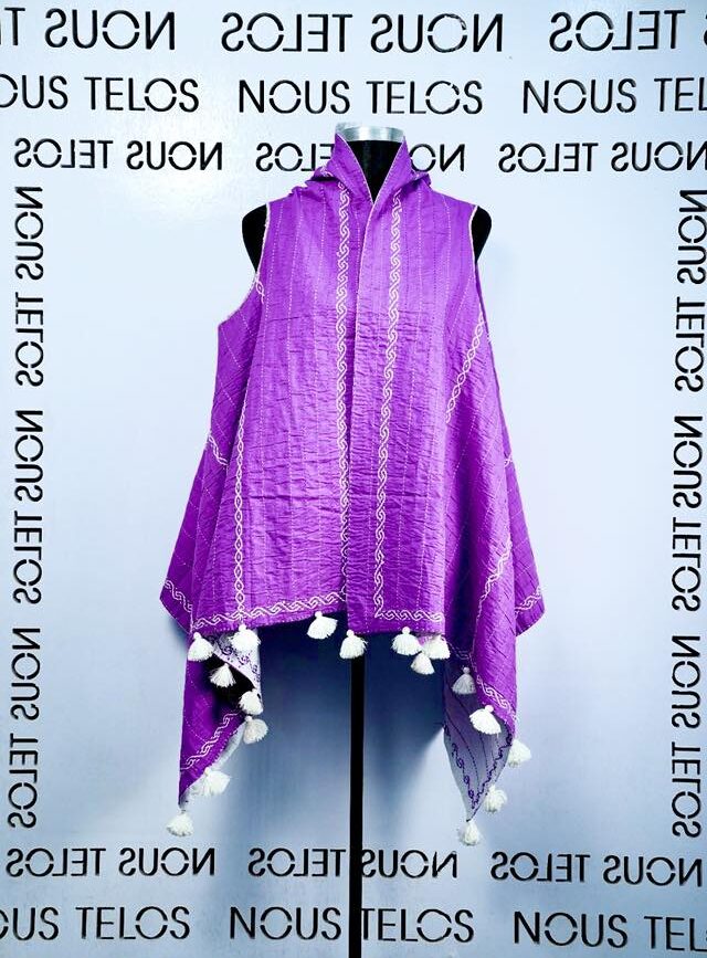 Purple hand Embroidered Cotton Shrug 9