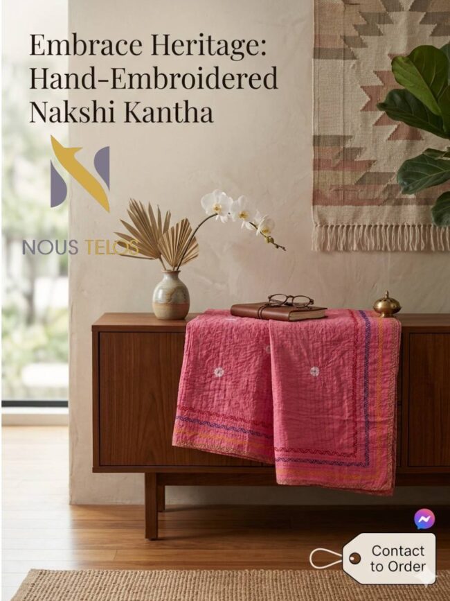 Dark Pink Nakshi Stitches Katha 12
