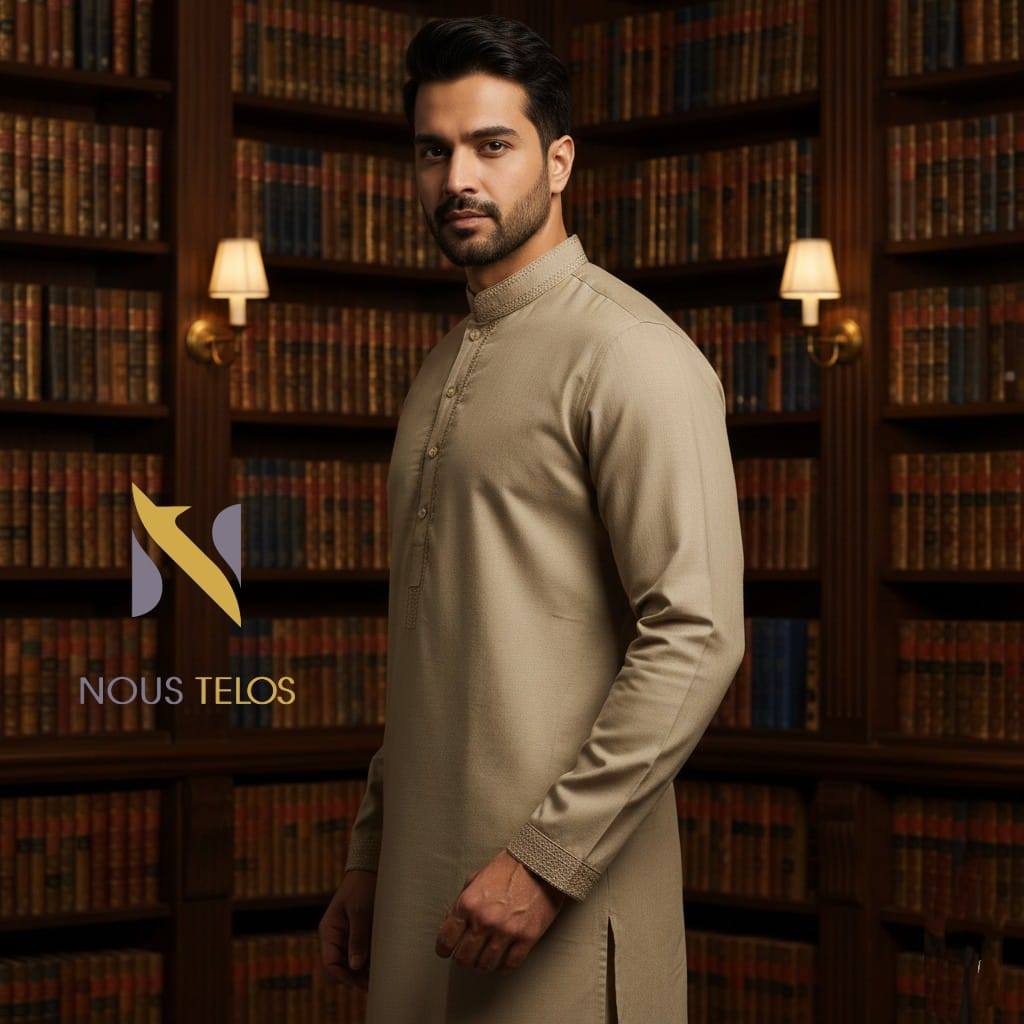 Golden Embroidered Cotton Panjabi 14