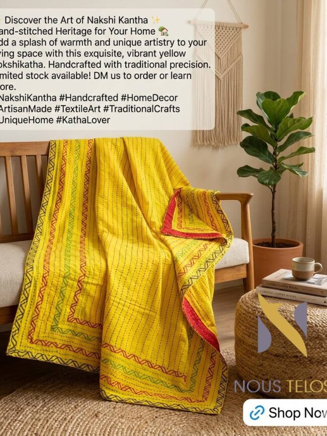 Yellow Nakshi Stitches Katha 13