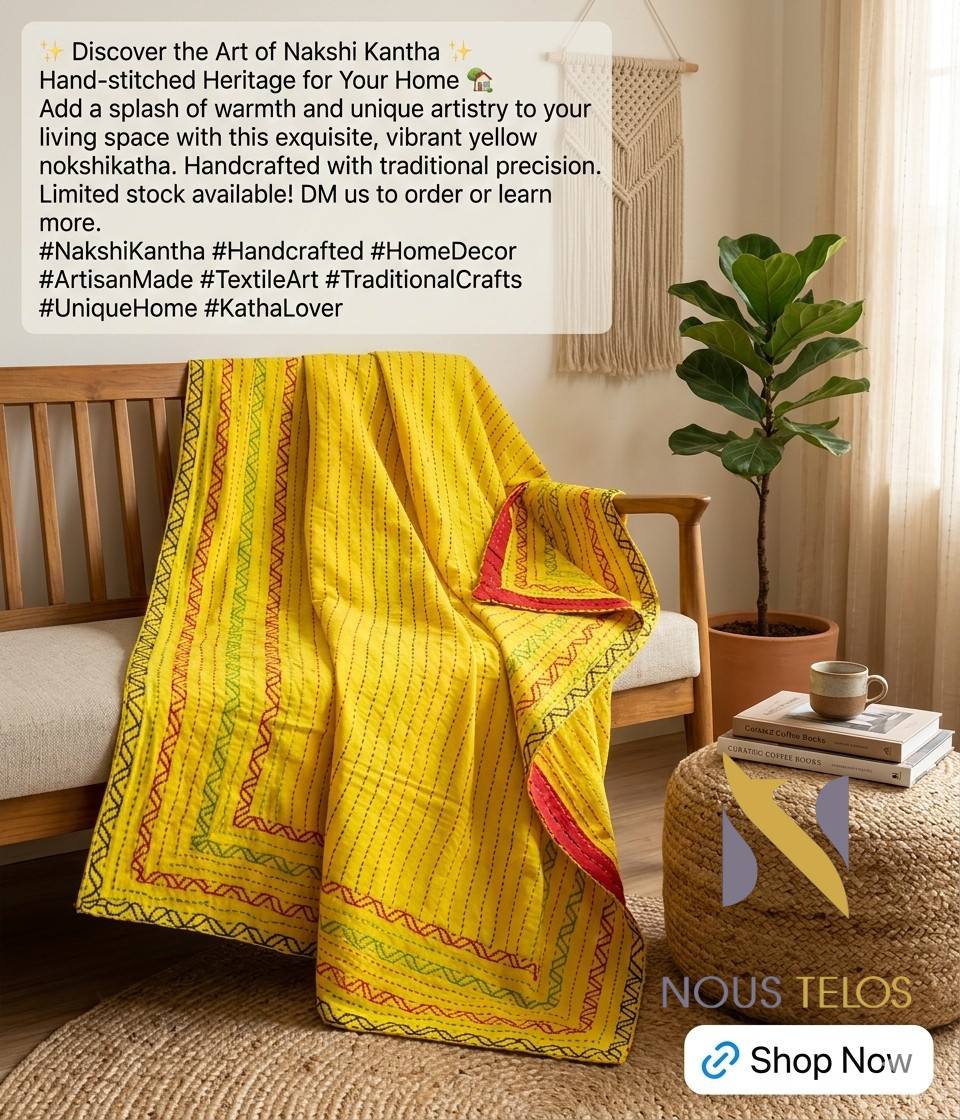 Yellow Nakshi Stitches Katha 13