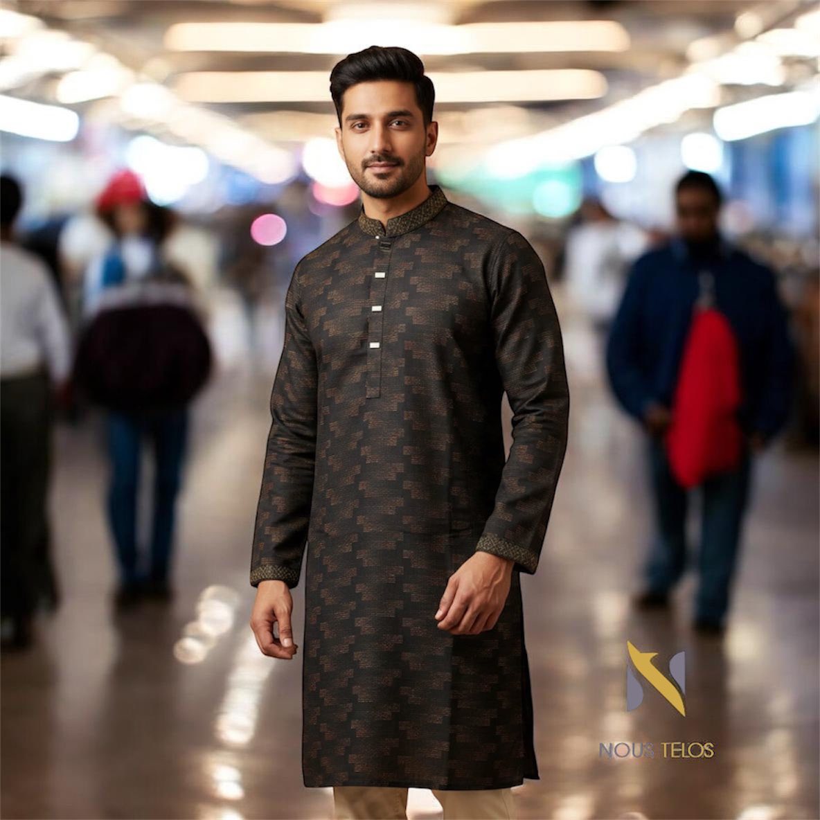 Black Embroidered Cotton Panjabi 8