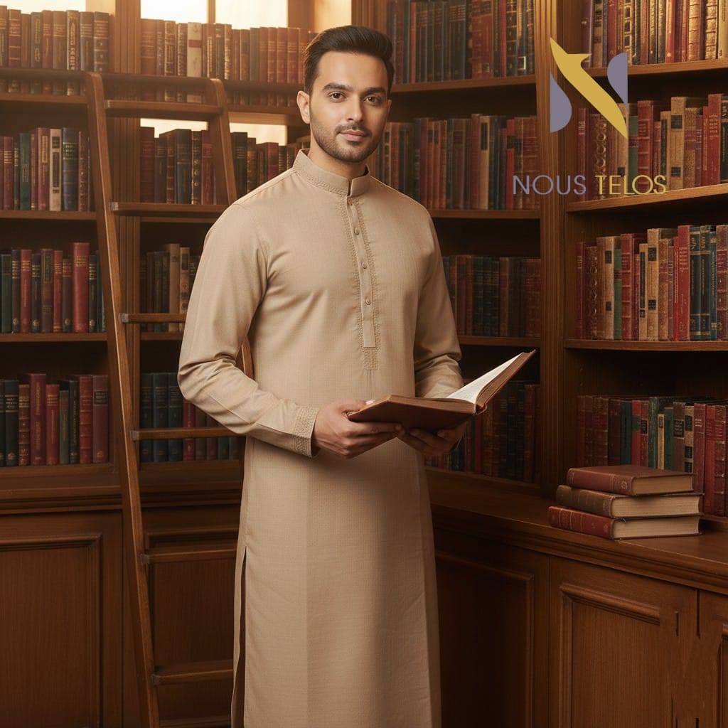 Solid Dark Green Embroidered Cotton Panjabi 15