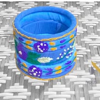 Blue Thread Bangle with Hand work for Women