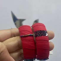 Red Thread Bangle with simple Bead work for Women