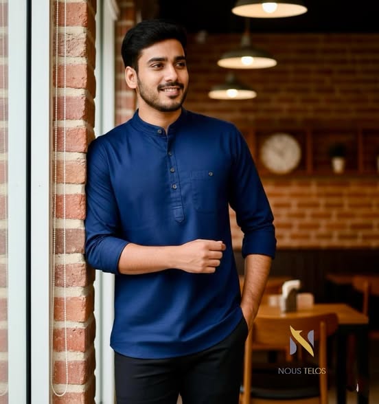 Navi Blue Full Sleeve Katua Fitted Shirt 3