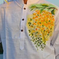 Hand Painted White Panjabi