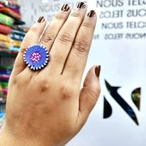 Blue Wooden Ring 24 for Women