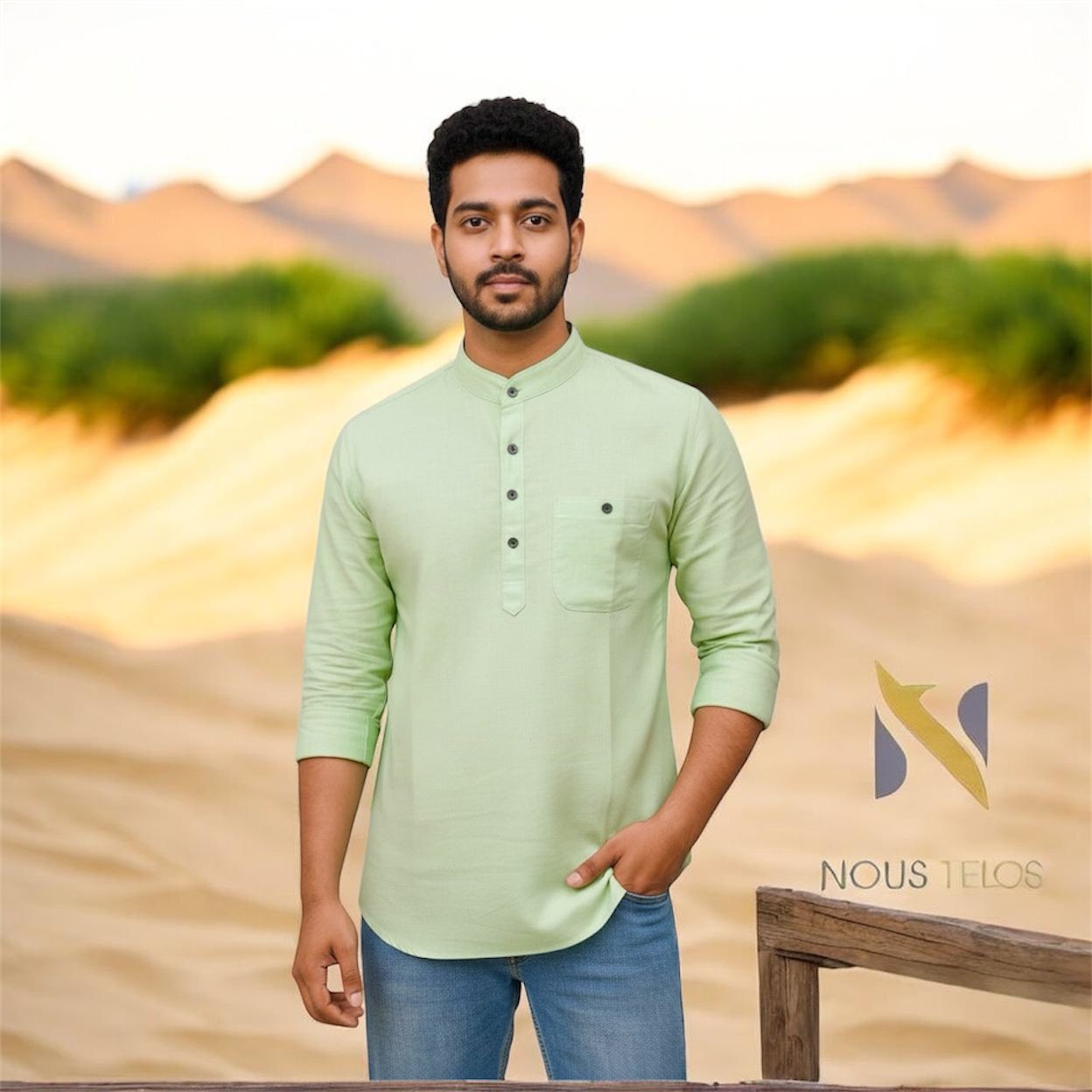 Light Green Full Sleeve Katua Fitted Shirt 6