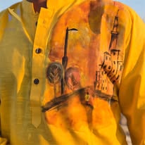 Hand Painted Yellow Panjabi