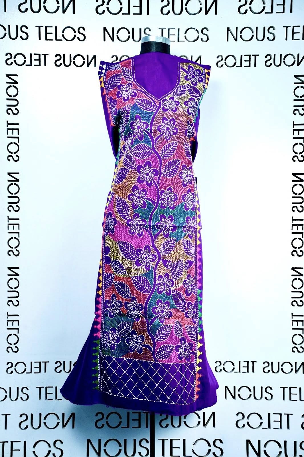 Nakshi Hand embroidered Unstitched Cotton 1-piece 7