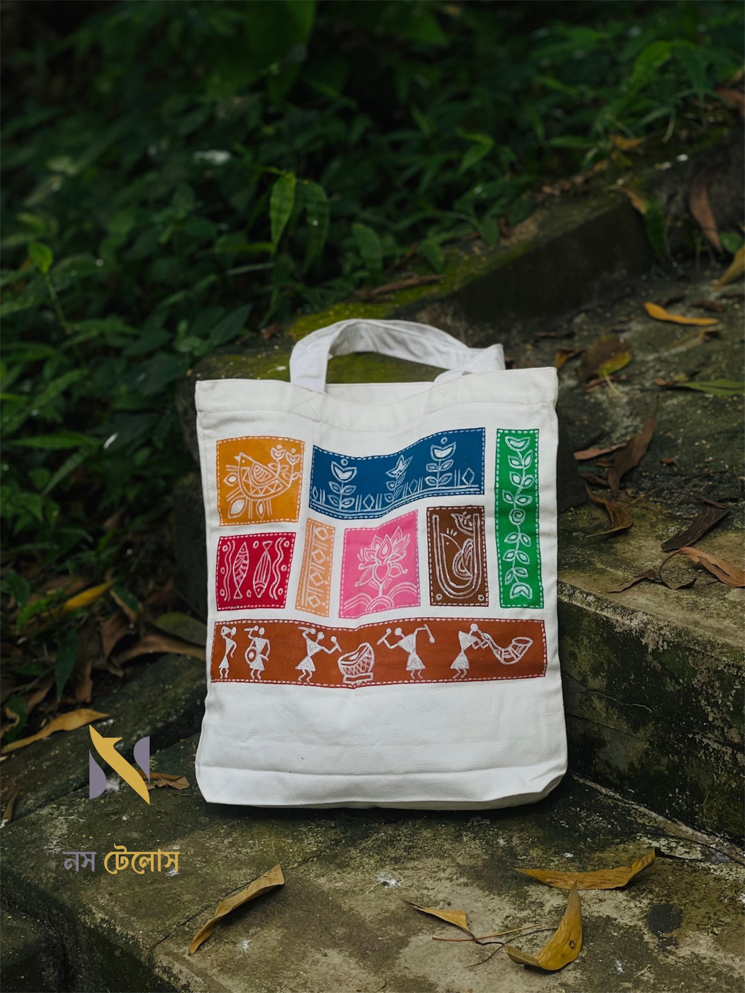 White Hand Painting Tote Bag 14