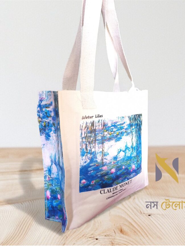 White Printed Jute Bag 11