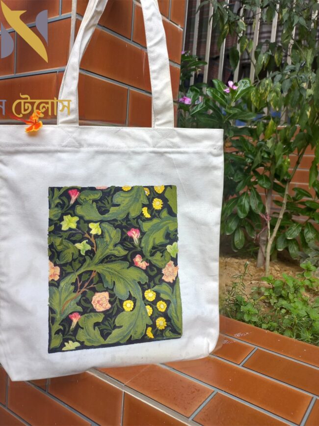 White Hand Painting Tote Bag 15