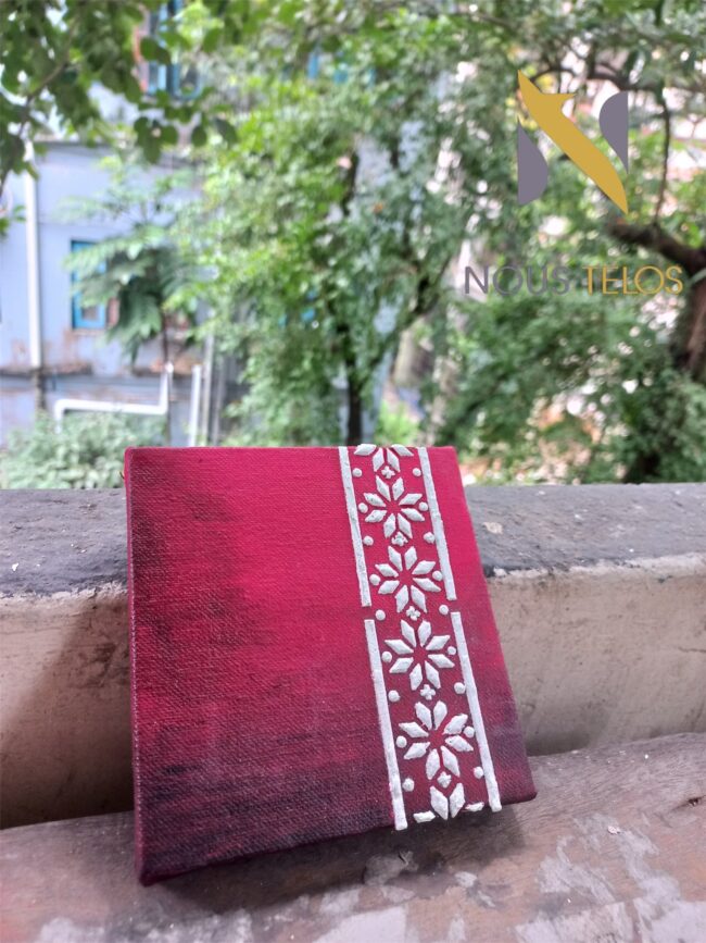 Painting with Maroon Background 2