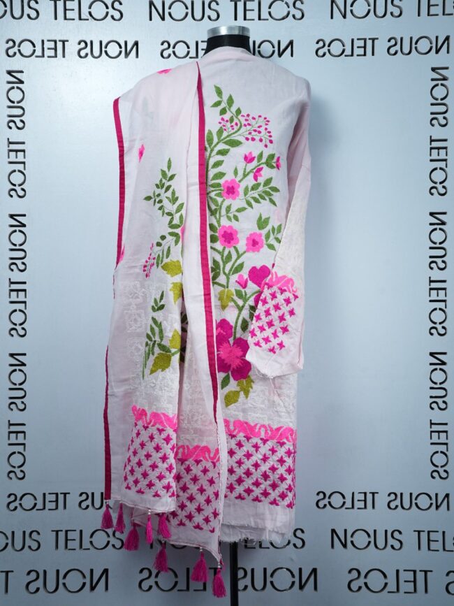 Nakshi Hand embroidered Unstitched Cotton 2-piece 6