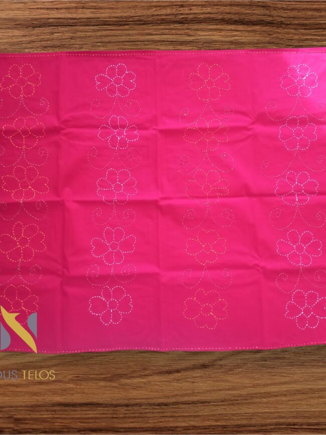 Handmade Dark Pink Nakshi Kantha for kids 2