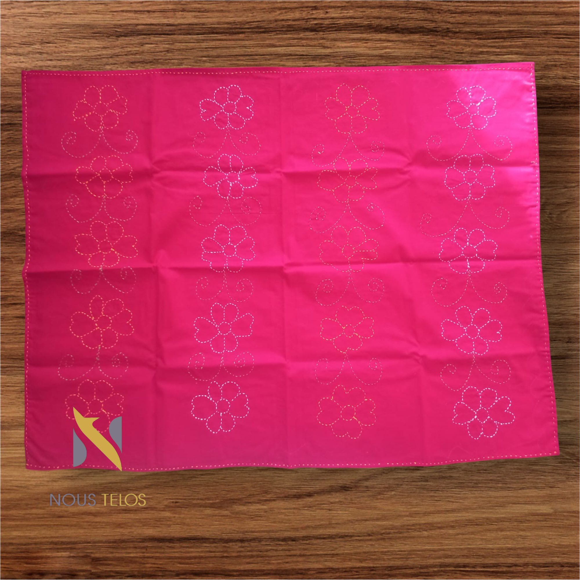 Handmade Dark Pink Nakshi Kantha for kids 2