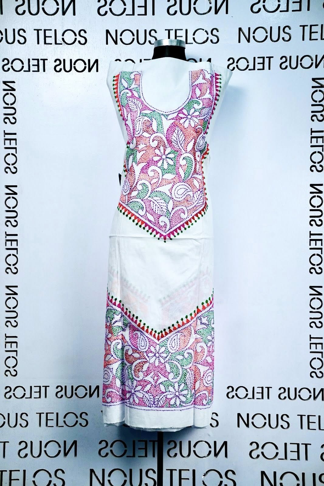 Nakshi Hand embroidered Unstitched Cotton 1-piece 8