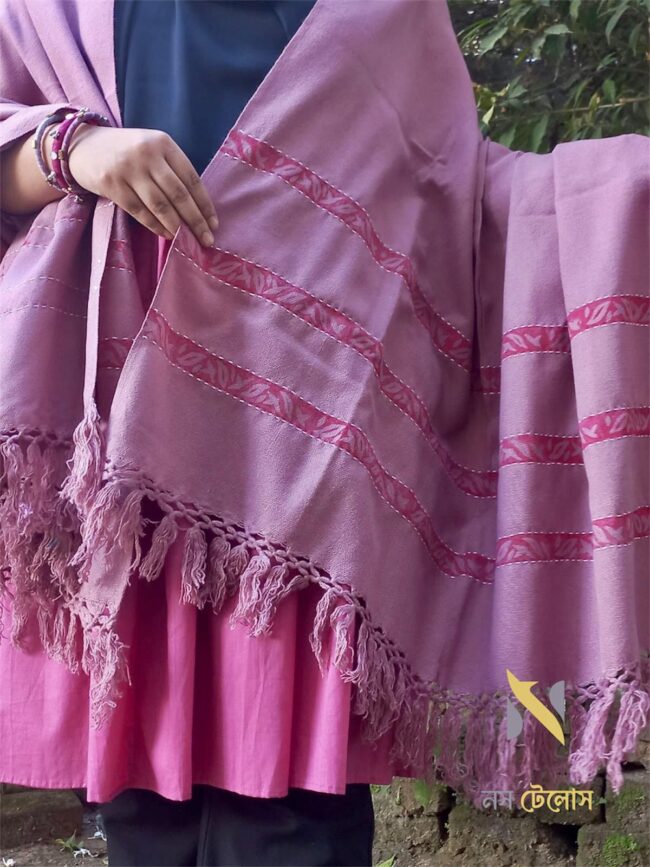 Woolen Shawl Block printed with Katha Stitch 36