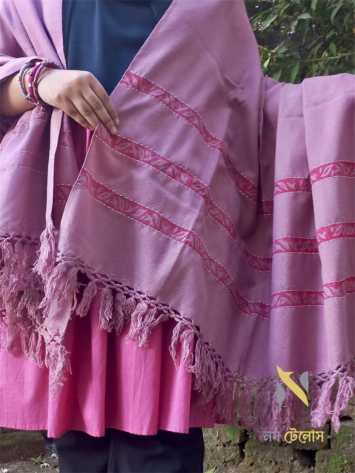 Woolen Shawl Block printed with Katha Stitch 36