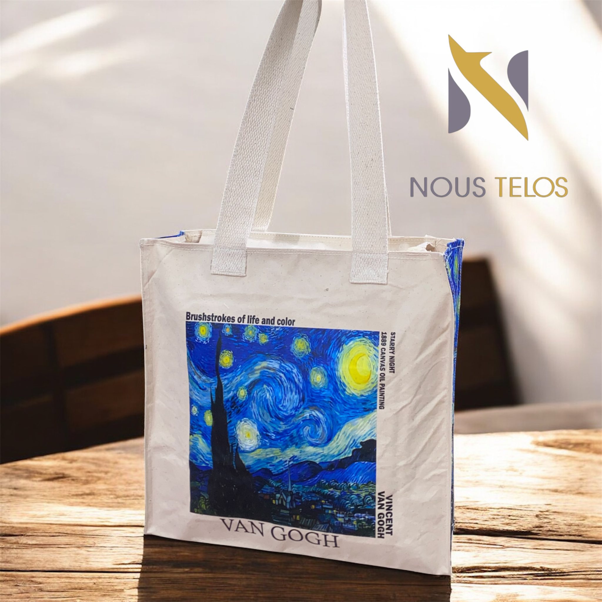 White Printed Jute Bag 8