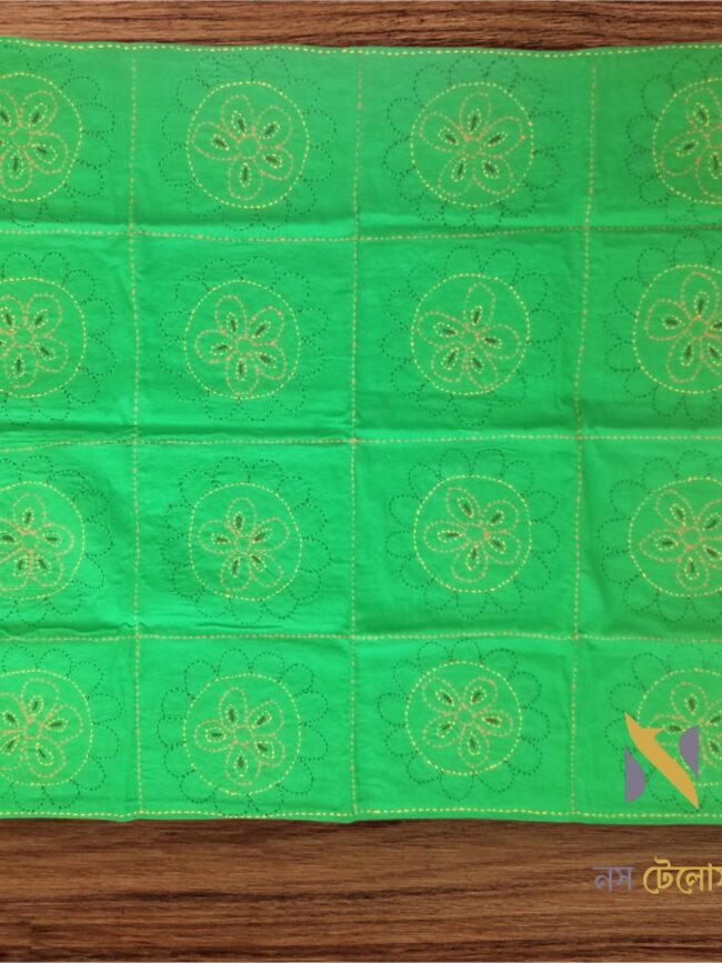 Handmade Green Nakshi Kantha for kids 3