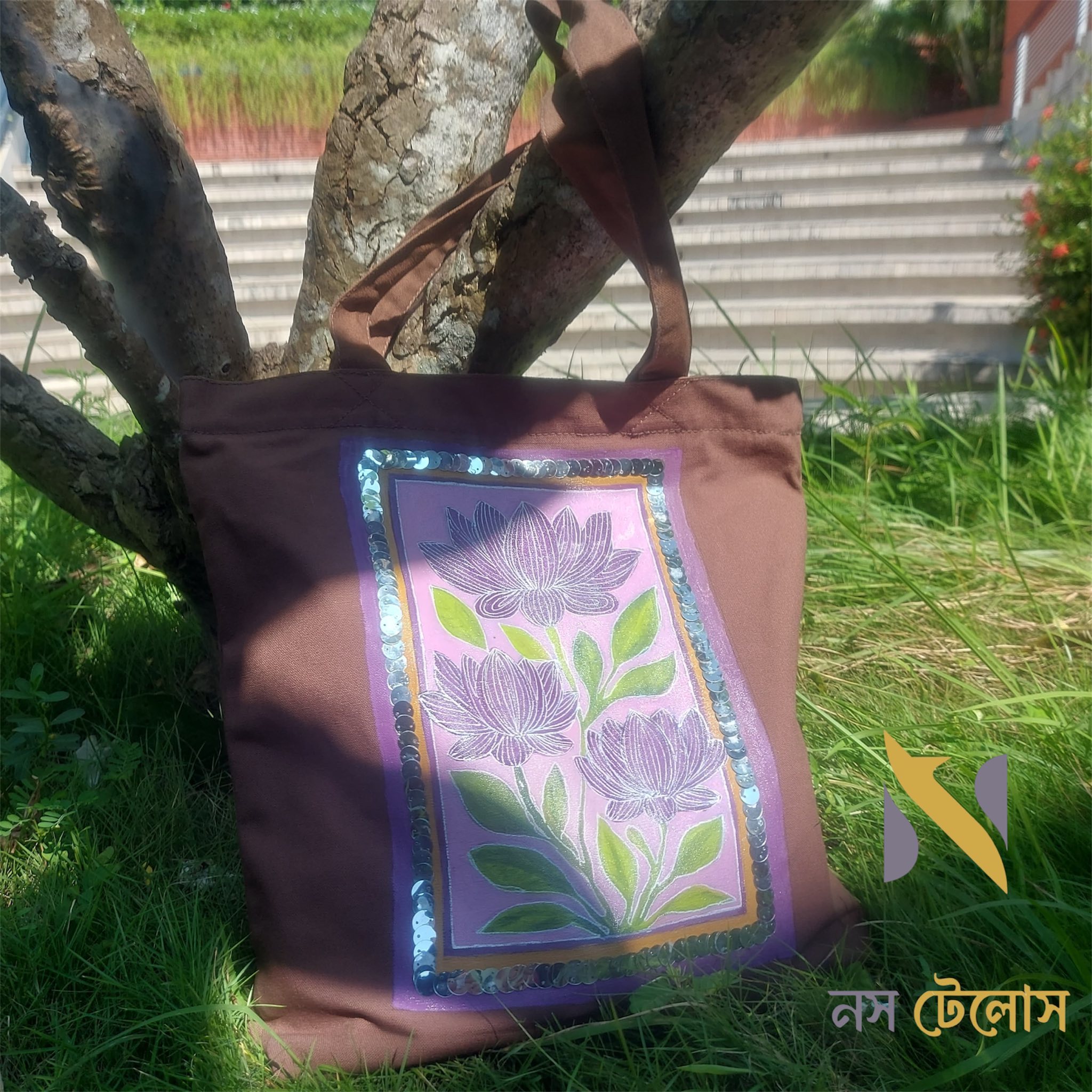 Brown Hand Painting Tote Bag 17