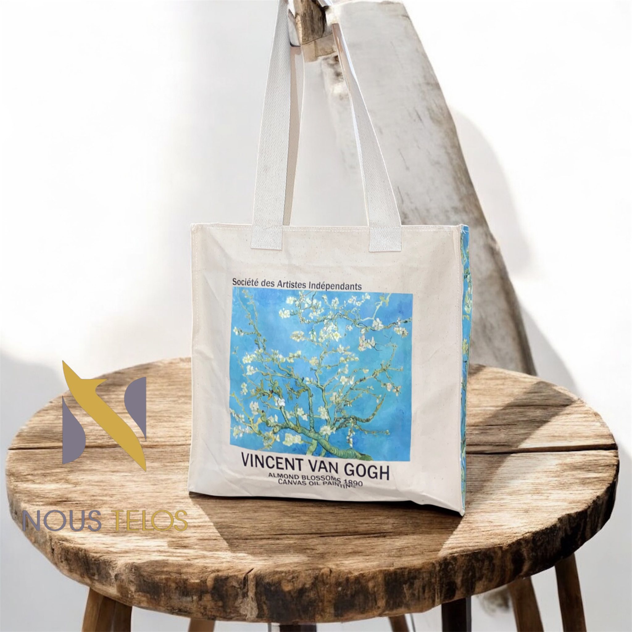 White Printed Jute Bag 7