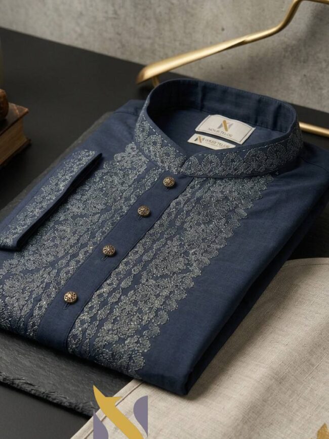 Embroidered Silk Panjabi 28