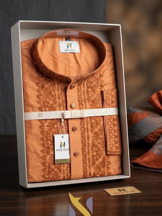 Embroidered Silk Panjabi 29