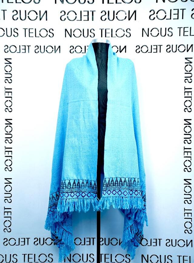 Light Sky Blue Woolen Shawal 25