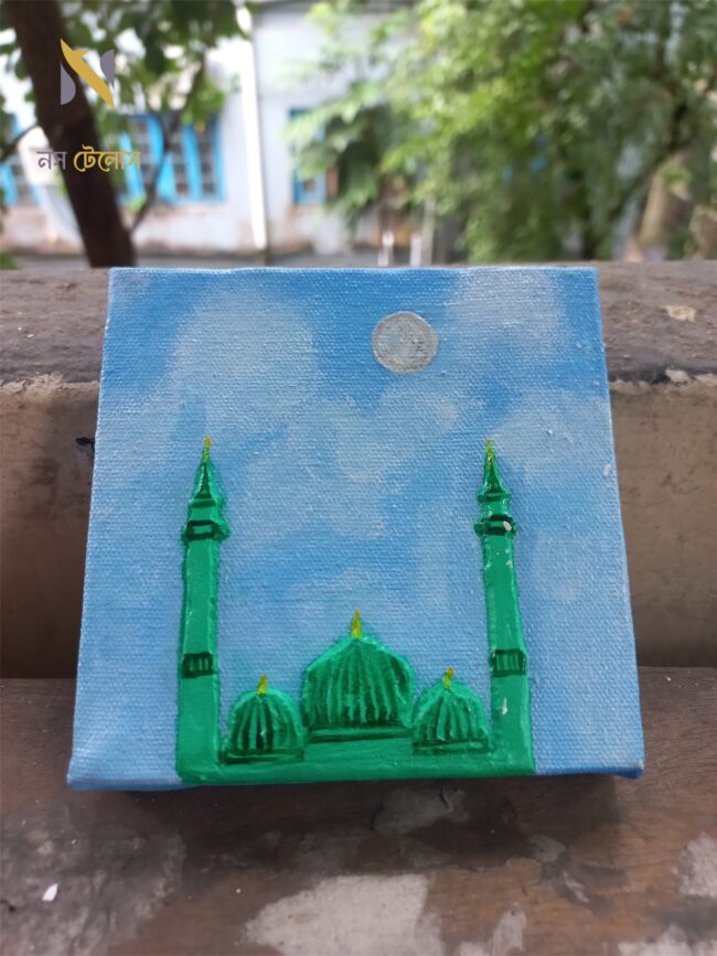 Painting with Sky Blue Background 3